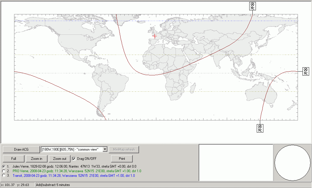 Urania: astrocartography of part of fortune